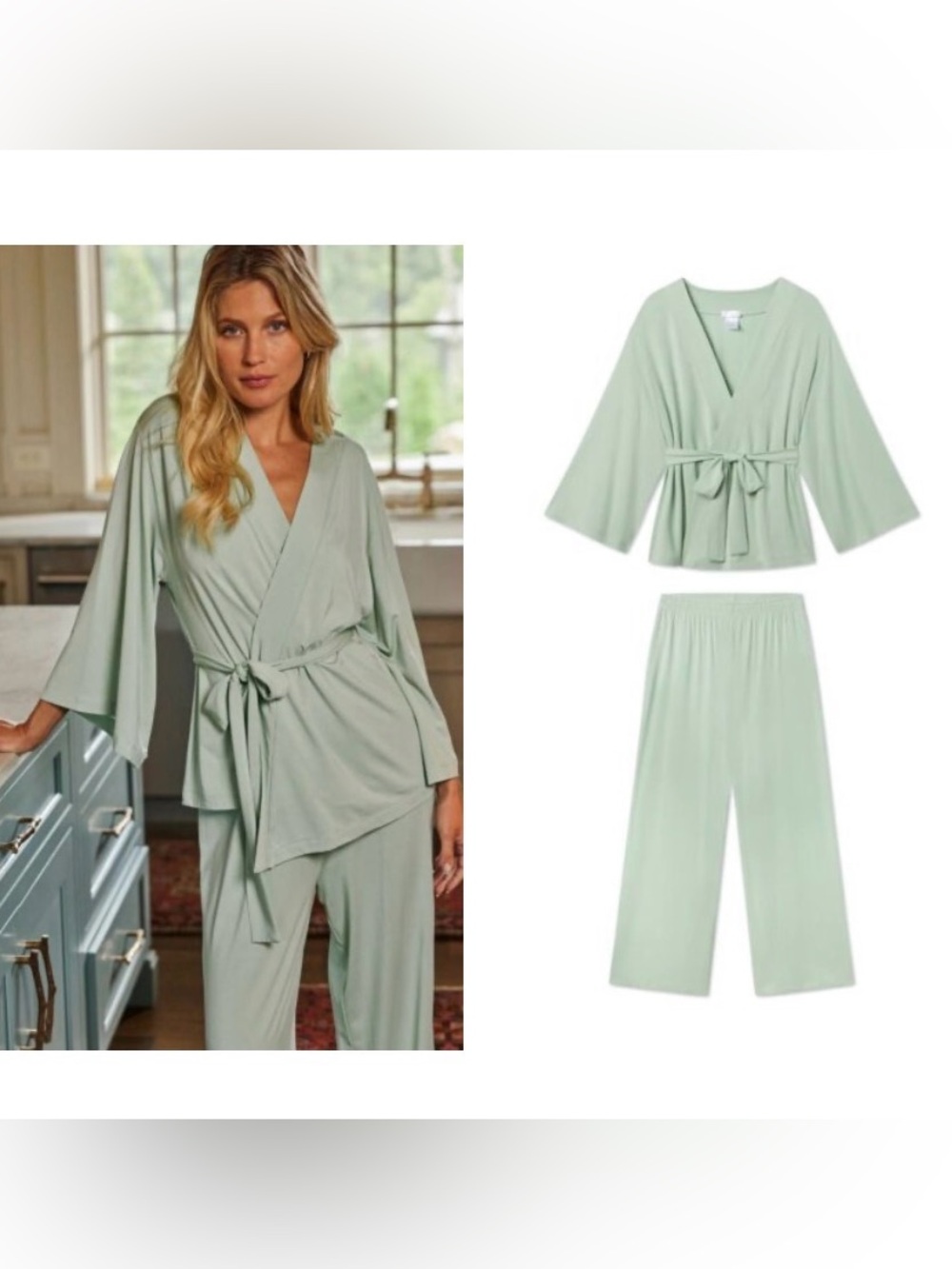 Soft Wrap Lounge Set in Sage Green by